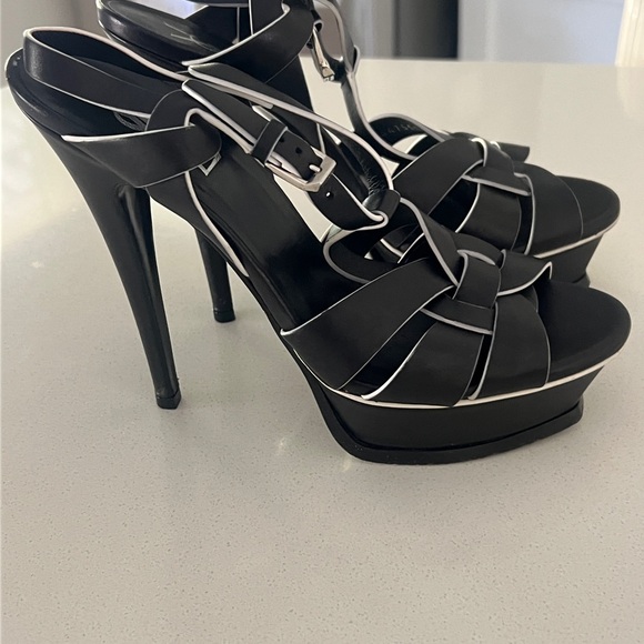 Saint Laurent Black and White Heels - Picture 11 of 12